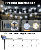 btfarm 4 Pack Solar String Lights Outdoor Waterproof, Each 49 FT 50 LED Solar - Image 2