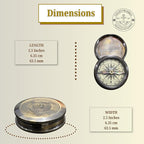 Marine Pocket Compass 1920 Vintage Brass Navigation Compass - Image 3