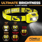 Foxelli USB‑C Rechargeable LED Headlamp – Ultra‑Light 2.4 oz & - Image 2