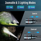 Rechargeable Flashlights High Lumens, G1000 Super Bright Flash Light Grey - Image 2