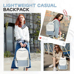 BJLFS Blue White Backpack for Women Men, Gym Backpack for Women Foldable - Image 3