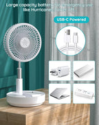 Primevolve Portable Oscillating Standing Fan, Rechargeable Battery Operated USB - Image 6