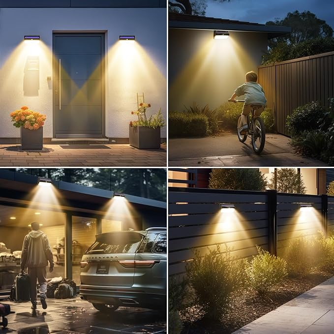 368 LED Solar Motion Sensor Lights Outdoor, Solar Fence Lights - Image 5