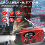 18500mWh Weather Emergency Radio, Portable Solar AM/FM/NOAA Hand Crank Radio - Image 2