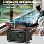 12000mAh Emergency Weather Radio, Hand Crank Solar Radio Portable AM/FM/NOAA - Image 4