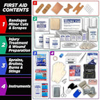 Rapid Care First Aid Kit, 100 Person Trauma Kit, 217 Pieces, ANSI 2021 Compliant - Image 5