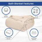 Linteum Textile Cotton Blended Hospital Patient Bath Blanket, Bed Bath Sheet - Image 3