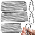 100 Pack M5 Spring Snap Hook Carabiner, Heavy Duty Galvanized Steel Quick Link by Zmpkhba