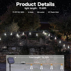 Solar Outdoor String Lights, 20Ft Vintage Rope Hemp Solar Patio Lights - Image 3