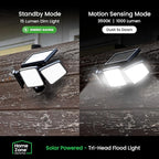 Home Zone Security 2 Packs Solar Flood Lights Outdoor Motion Sensor 120 Degrees - Image 2