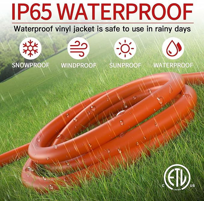 50 FT 14/3 Extension Cord Outdoor, Heavy Duty Weatherproof & Flame Retardant - Image 7