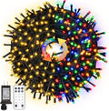JMEXSUSS Color Changing Christmas Lights, 66ft 200 LED Warm White & Multicolor by JMEXSUSS