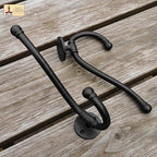 Mystic Colonial Rustic Cast Iron Wall Hooks, Heavy Duty Retro Utility Hanger - Image 8