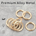 Gkeygo Key Ring Clip, 4/5 Inch Keychain Rings, 8 Pack Round Carabiner Clip - Image 2