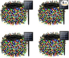 4 Pack Solar String Lights for Outside, 170 FT Total 480 LED Solar Chrismas by Albelt