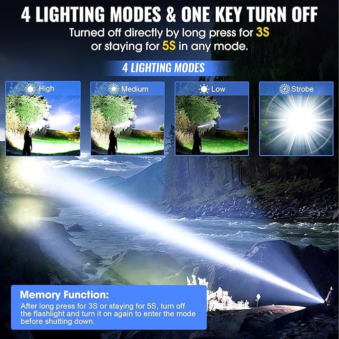 Rechargeable Tactical Flashlights, High Lumens Small Mini USB-C LED Flashlight - Image 5