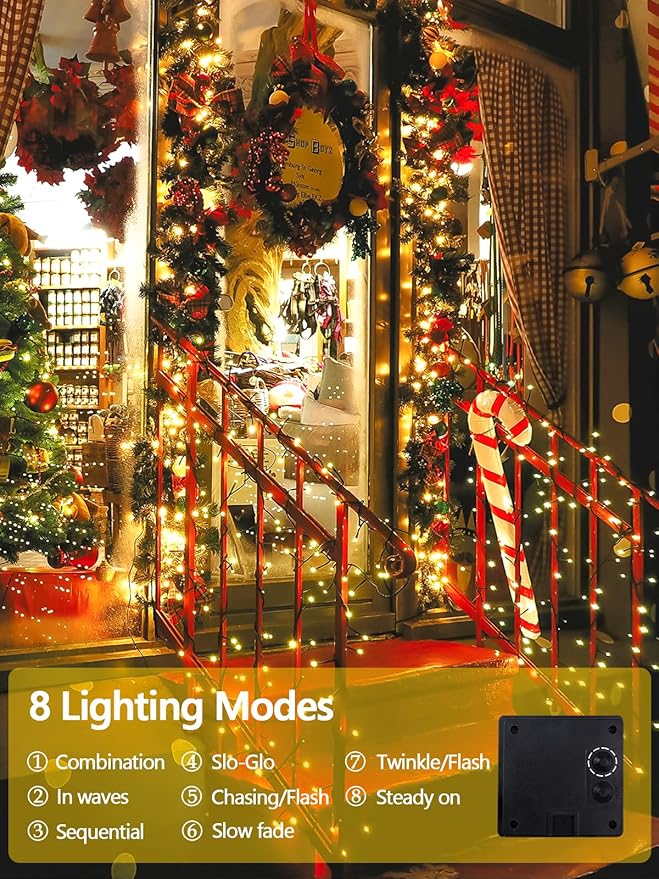2 Pack 200 LED Solar String Lights - Image 7