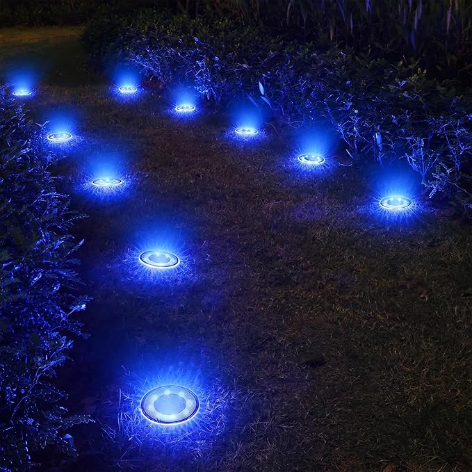 Joomer Solar Ground Lights, 4 Pack 8 LED Solar Lights Outdoor Waterproof IP68 - Image 6