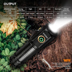 UNROEVS 2550 Lumen 2-in-1 Small Flashlight, Led Rechargeable Flashlights High - Image 3