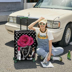 ANNA QUEEN Vintage Polka Dot Rose Travel Luggage Cover -Stretchable Airplane - Image 4