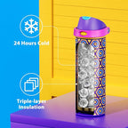 24 oz Insulated Water Bottle for Women: Meoky Stainless Steel Water Bottle - Image 4