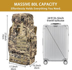 80L Camping Hiking Backpack, Large Military Tactical Backpack - Image 3