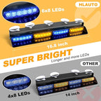 HLauto 6Z4J Emergency Dash Strobe Lights: 2x16.8 inch Blue Amber Safety Lights - Image 2
