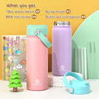 GoKEDA 18oz Kids Water Bottle, 2 Pack Insulated Bottles - Image 2