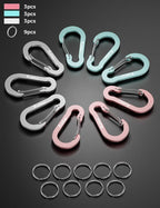 9PCS Carabiner Keychain Clip, 2.7" Large Aluminum Carabiner Clips - Image 2