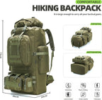 100L Camping Hiking Backpack, Molle military Tactical rucksack backpack - Image 7