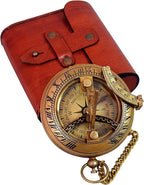 Vintage Brass Sundial Compass - Image 7
