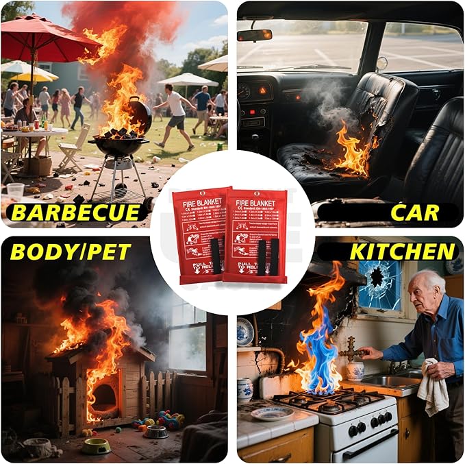 Ougist 4 Pack Emergency Fire Blanket - Image 5