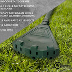 Holiday Lighting Outlet 50-Foot Green Extension Cord, 3-Prong Indoor & Outdoor - Image 5