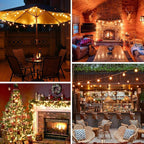 100ft 2-Pack Outdoor G40 LED Globe String Lights Dimmable Waterproof - Image 7