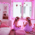 JMEXSUSS 100 LED Pink String Lights Indoor, 33 ft Connectable Globe Pink Lights - Image 7