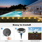 Peasur Solar Ground Lights Outdoor, 2 Pack Flat Solar Powered Disc Lights - Image 4
