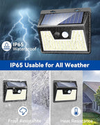 Peasur 2 Pack Solar Lights Outdoor Motion Sensor, 140 LED Solar Powered Fence - Image 5