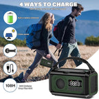 12000mAh Emergency Weather Radio, Hand Crank Solar Radio Portable AM/FM/NOAA - Image 5