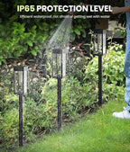 NEWMESSI Solar Pathway Lights Outdoor, 2 Pack Solar Garden Lights IP65 - Image 4