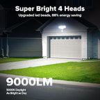 LUTEC 80W 9000LM LED Security Lights Motion Sensor Outdoor Lights, 4 Head LED - Image 2
