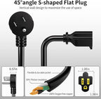 Vockjour 6 FT 3 Pack Black Low Profile Flat Plug 14 Gauge Heavy Duty Extension - Image 5