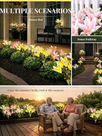 GIGALUMI Solar Garden Lights, 8 Pack LED Lily Garden Decor Carefree Solar - Image 6
