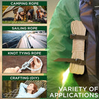 TECEUM Rope – 90 Feet x 3/8 Inch – Beige – Strong All-Purpose Utility Rope – - Image 5