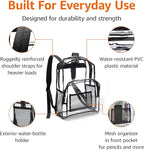 Amazon Basics Transparent Clear School Backpack, Water-Resistant PVC Plastic - Image 2