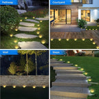 Peasur Mini Solar Ground Lights, 18 Pack Flat Solar Disc Lights Outdoor - Image 5