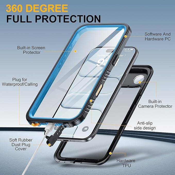 ANTSHARE for iPhone Air Case, IP68 Waterproof Shockproof Case, - 12 FT Military - Image 7