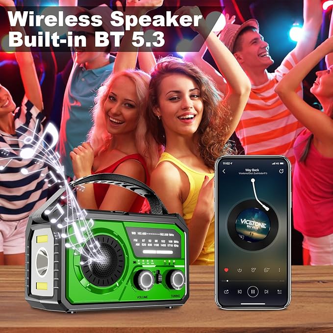 16000mAh Hand Crank Emergency Weather Radio - Image 7