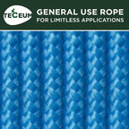 TECEUM Rope – 90 Feet x 3/8 Inch – Sky Blue – Strong All-Purpose Utility Rope – - Image 9