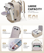 LOVEVOOK Large Travel Backpack for Women, 50L Carry on Backpack Airplane - Image 3