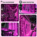Dazzle Bright 300 LED Curtain String Lights, Valentine's Day Fairy Lights - Image 7